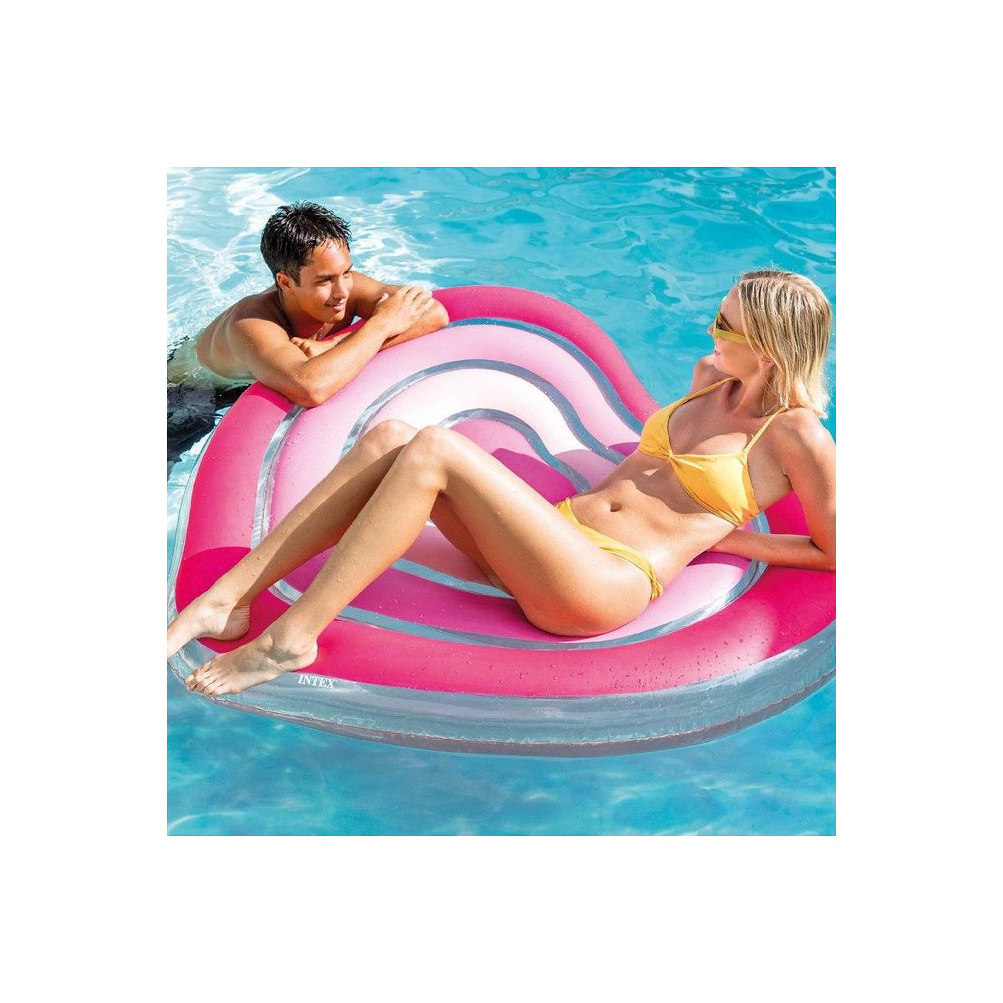 Voir la diapositive 6 : INTEX Bouée gonflable cœur  ile love  155cm rose