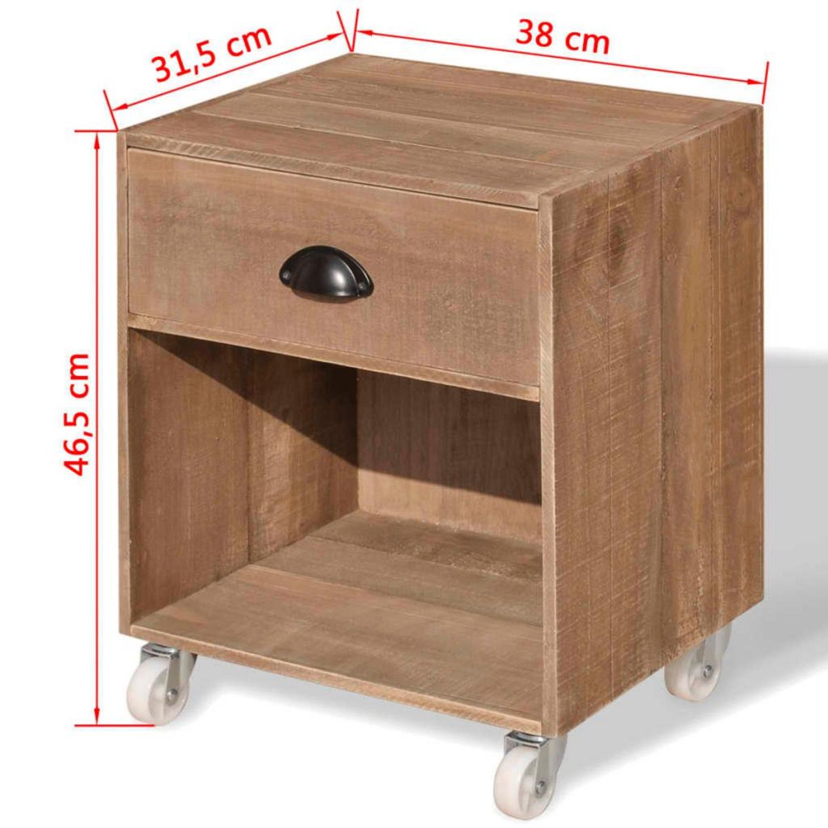 VIDAXL Table de chevet marron bois massif