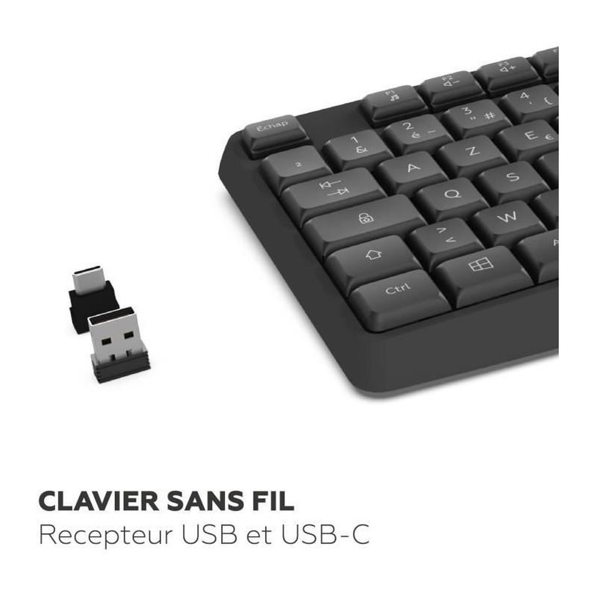 Voir la diapositive 2 : Mobility Lab Clavier sans fil - MOBILITY LAB - Deluxe - AZERTY - Noir