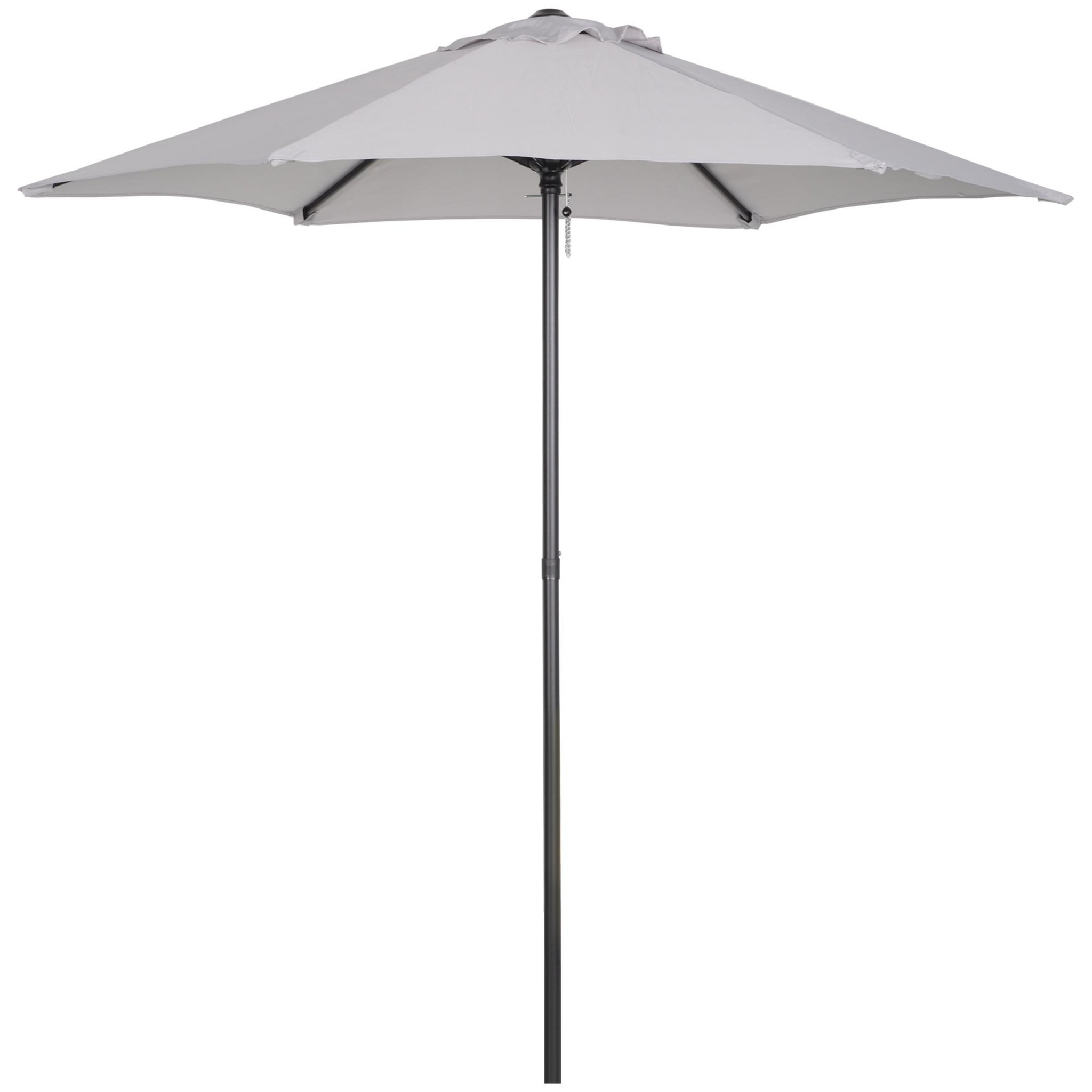 Voir la diapositive 1 : OUTSUNNY Parasol droit de jardin balcon terrasse grande taille toile polyester 160 g/m² Ø 1,96 x 2H m mât alu gris clair