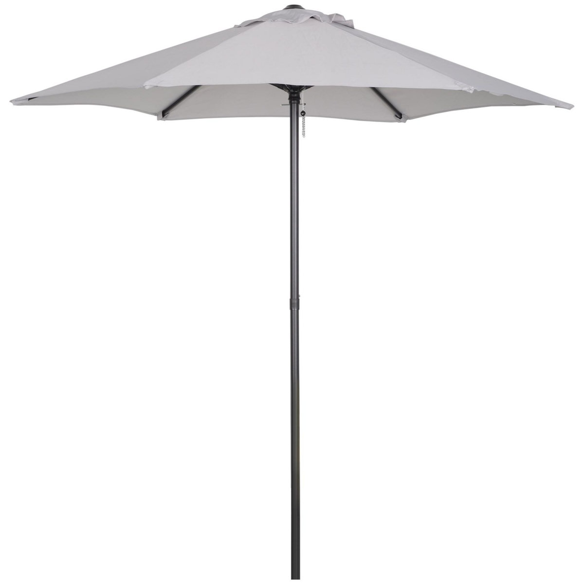 OUTSUNNY Parasol droit de jardin balcon terrasse grande taille toile polyester 160 g/m² Ø 1,96 x 2H m mât alu gris clair
