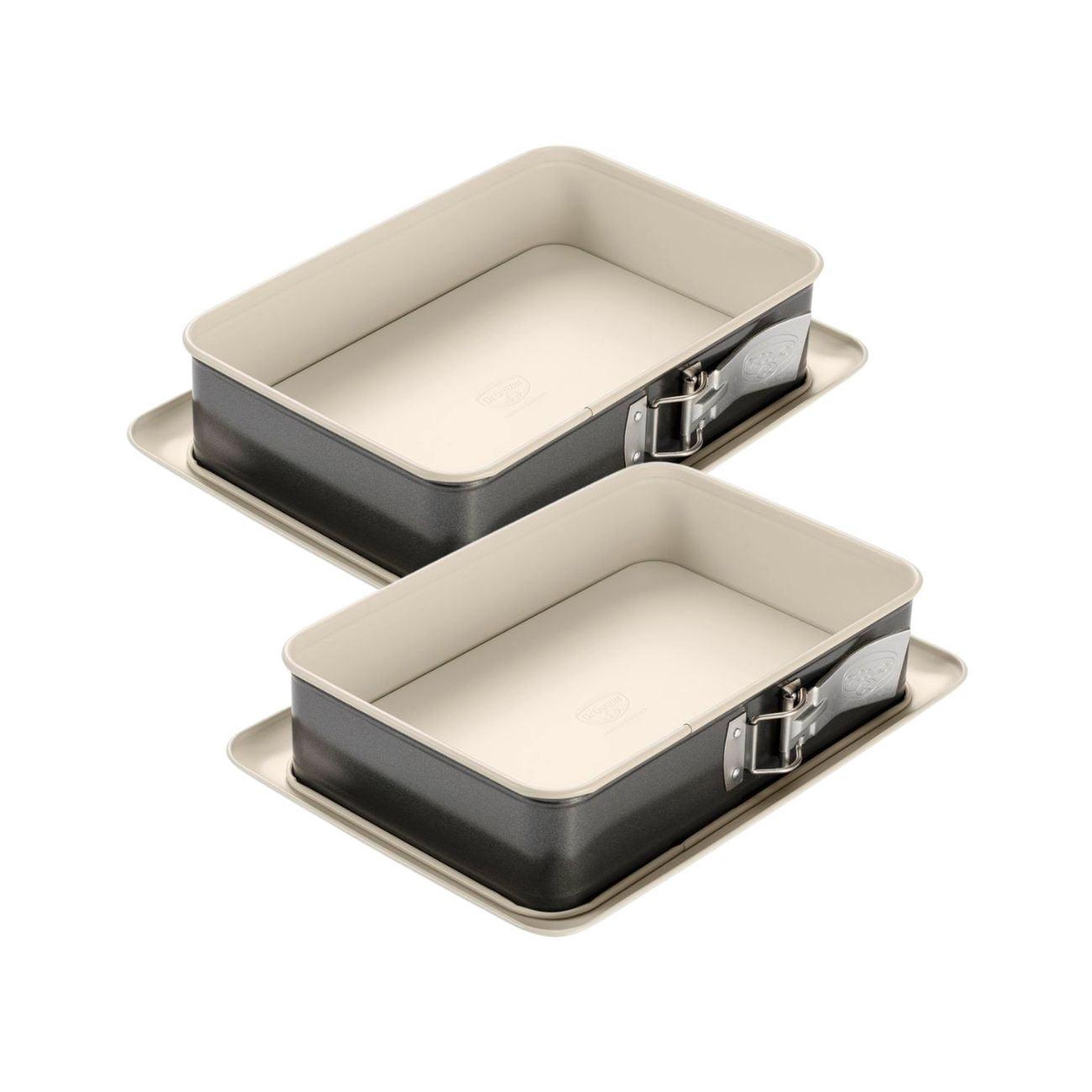 DR.OETKER Lot de 2 moules à gâteaux 28/18 cm en acier dr oetker back-trend