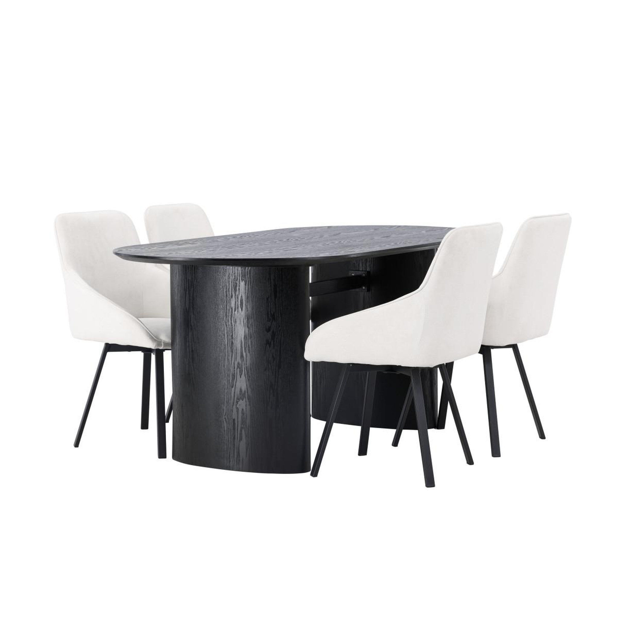 Voir la diapositive 2 : Paris Prix Ensemble table à manger & 4 chaises  isolde & rosie  180cm noir & beige