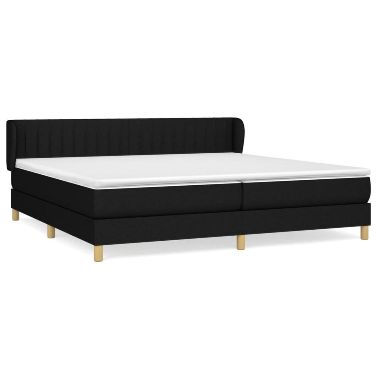 VIDAXL Sommier a lattes de lit avec matelas Noir 200x200 cm Tissu