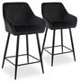 Voir la diapositive 1 : Paris Prix Lot de 2 Chaises de Bar Velours  Onika  105cm Noir
