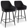 Voir la diapositive 1 : Paris Prix Lot de 2 Chaises de Bar Velours  Onika  105cm Noir