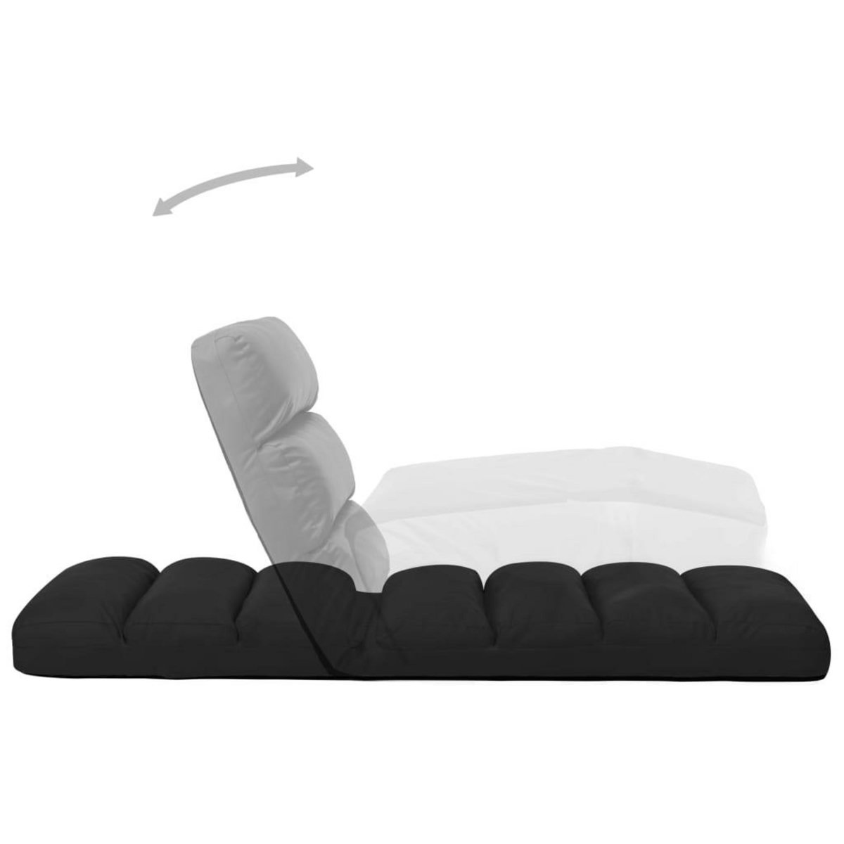 VIDAXL Chaise pliable de sol Noir Similicuir