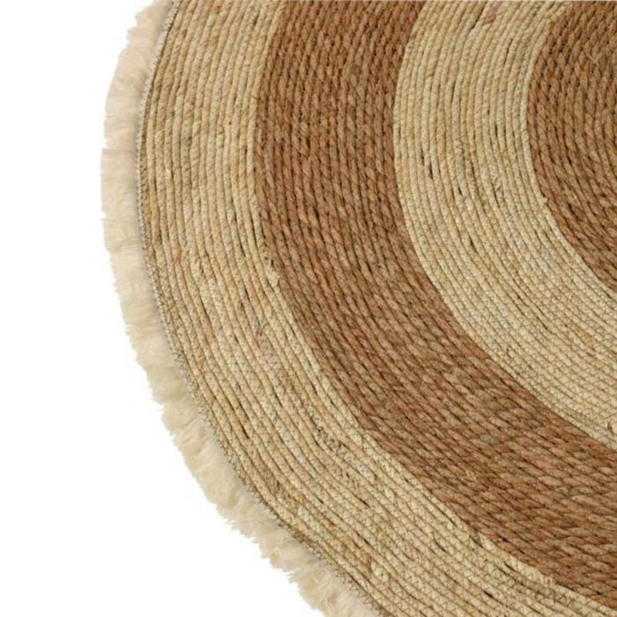 Paris Prix Tapis Rond Déco  Floche Écorce  120cm Naturel
