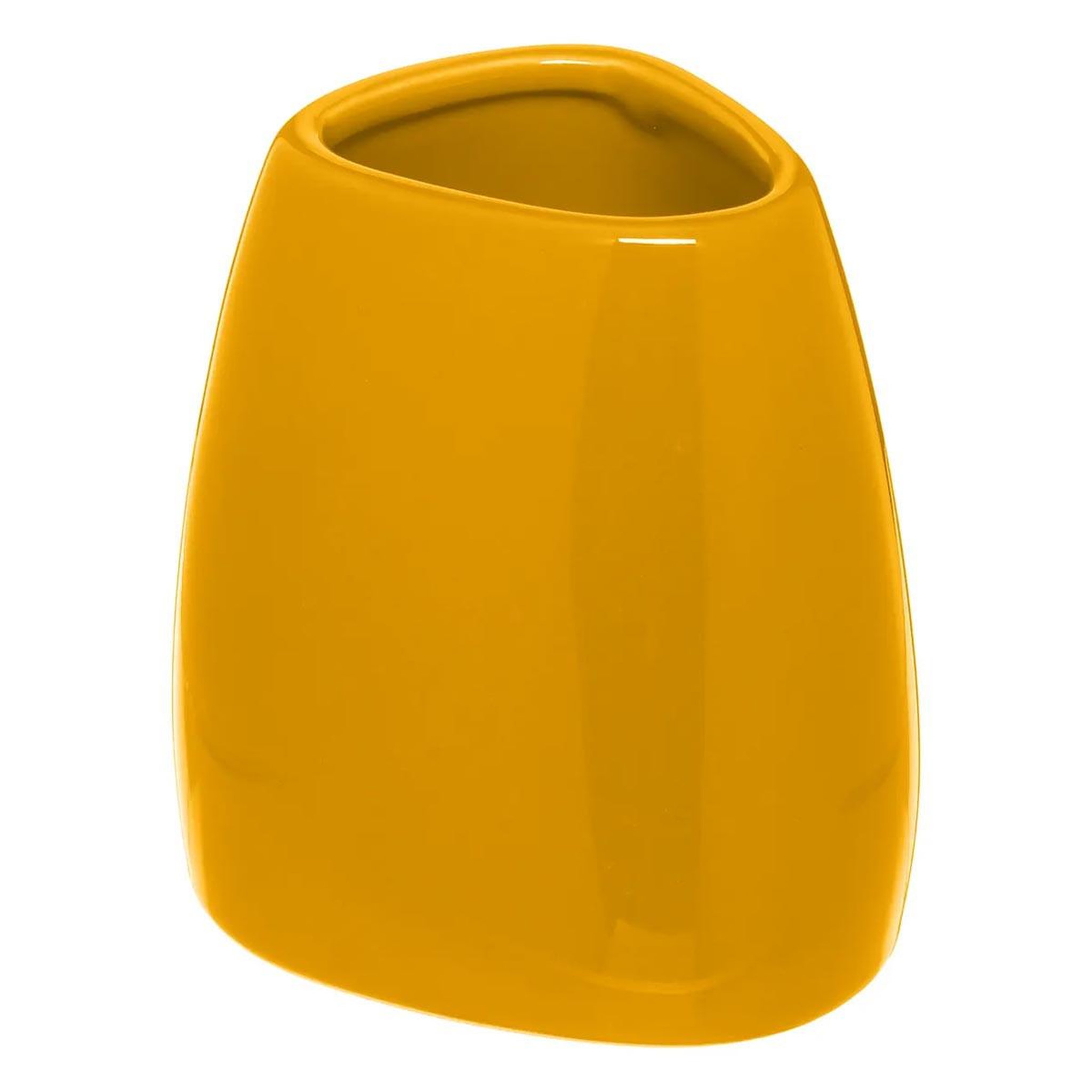 FIVE Gobelet salle de bain  galet  9cm jaune