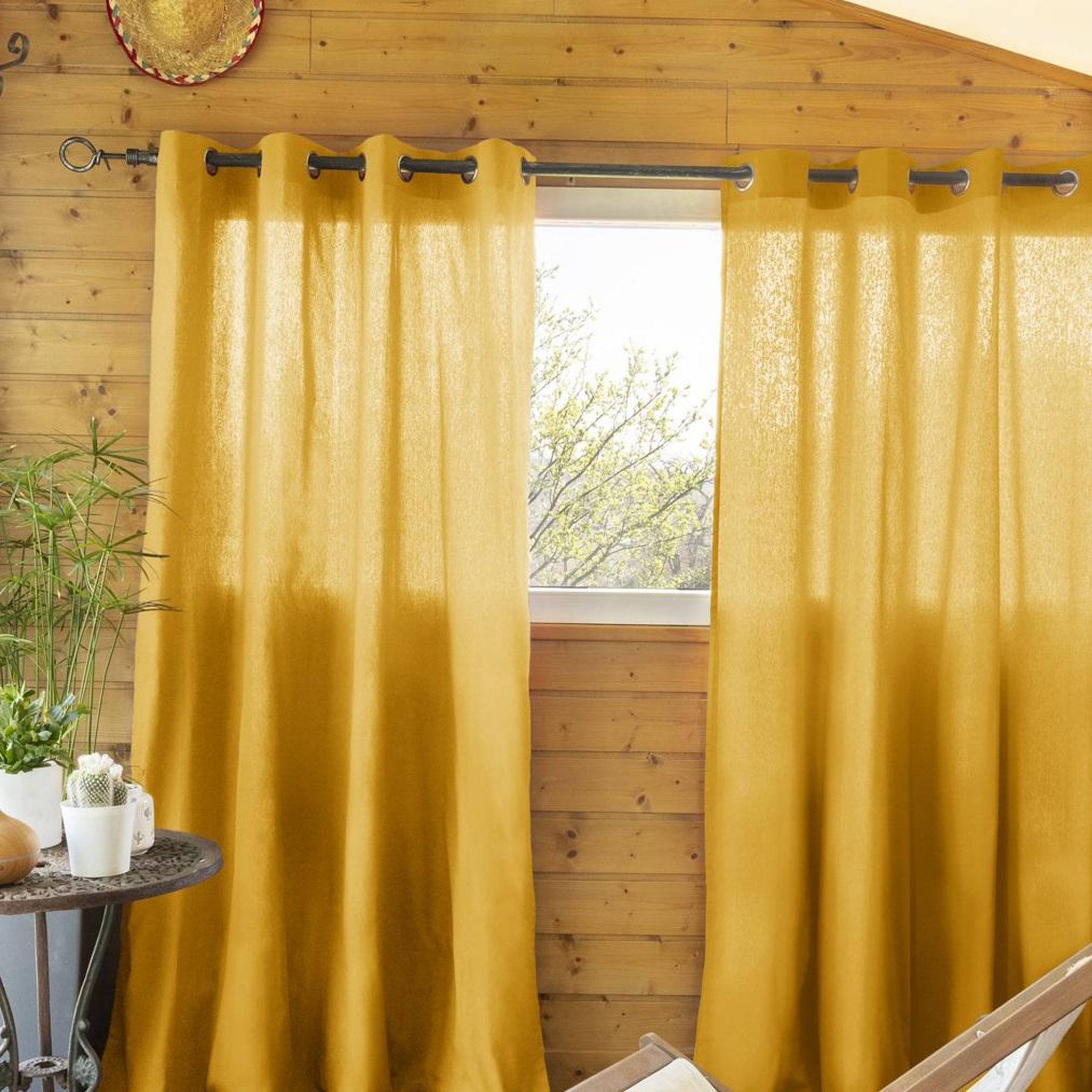 Voir la diapositive 3 : Eden Rideau en coton kala design et moderne