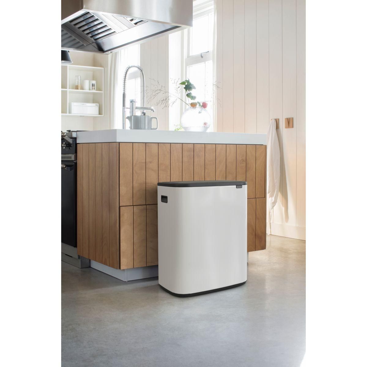BRABANTIA Poubelle tri sélectif Bo Touch Bin 2X30L White