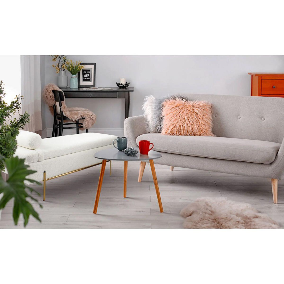 Paris Prix Banquette & Coffre Bouclette  Loyd  140cm Blanc