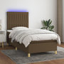 Voir la diapositive 1 : VIDAXL Sommier a lattes de lit et matelas et LED Marron fonce 80x200cm