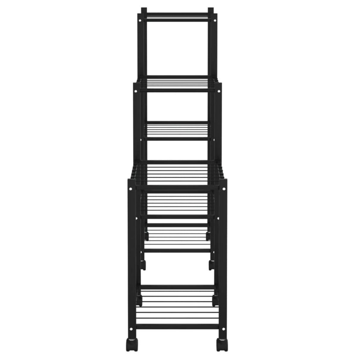 VIDAXL Jardiniere avec roues 83x25x83,5 cm Noir Fer