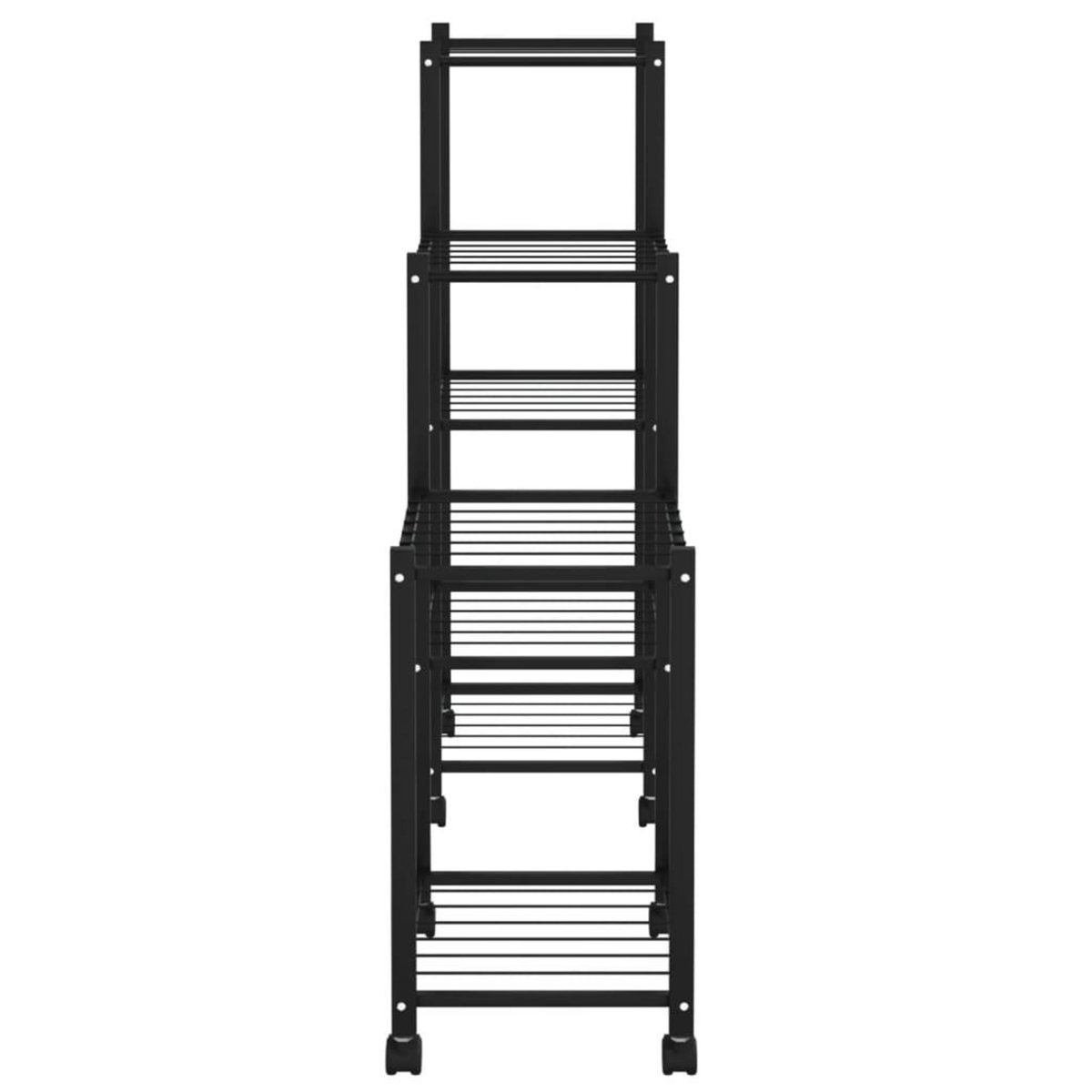 VIDAXL Jardiniere avec roues 83x25x83,5 cm Noir Fer