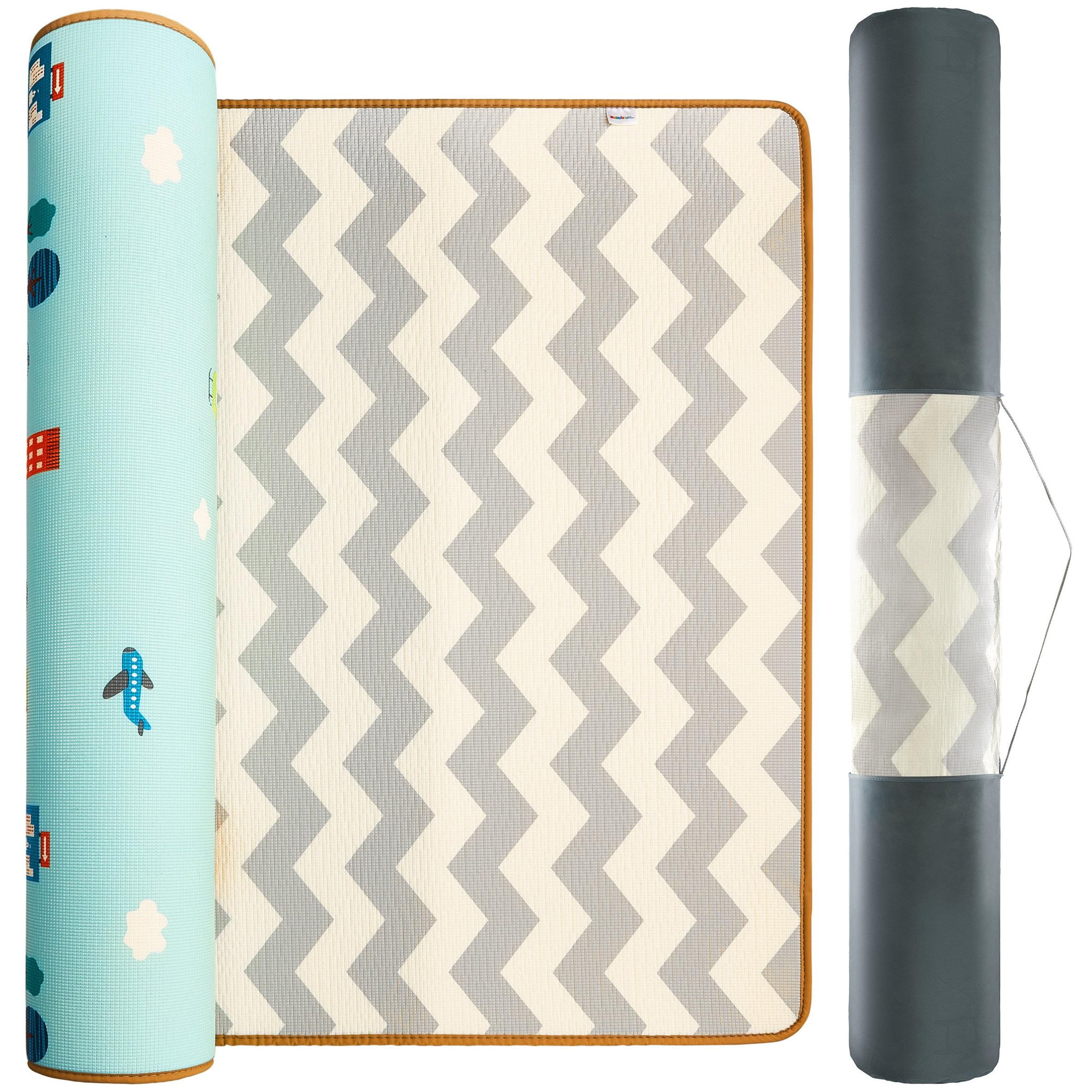 MAMABRUM Tapis d'éveil Mousse Enfant Double Face 180x150 cm Epaisseur 2 cm Des la Naissance
