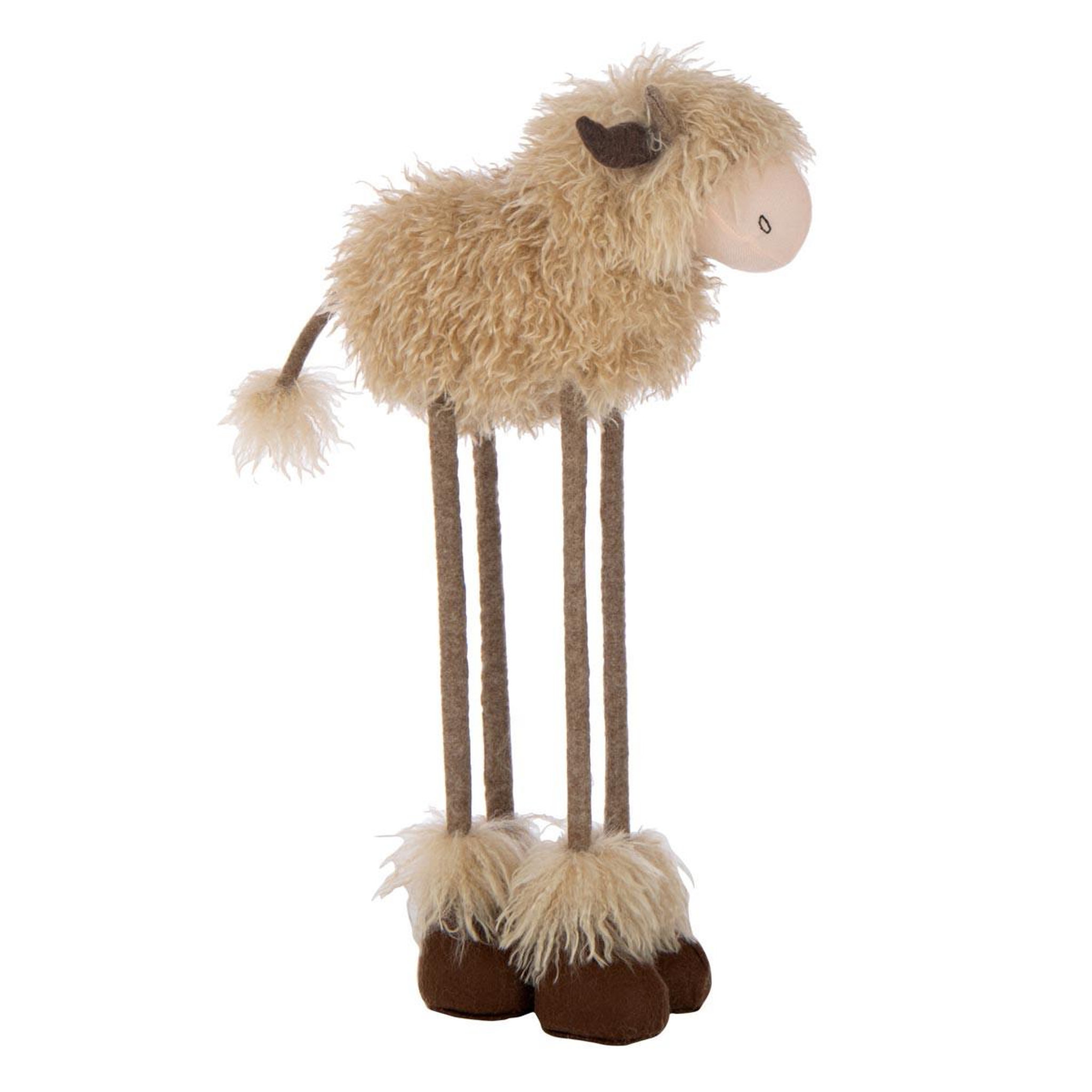 J-LINE Statue vache télescopique  inverno  58cm beige