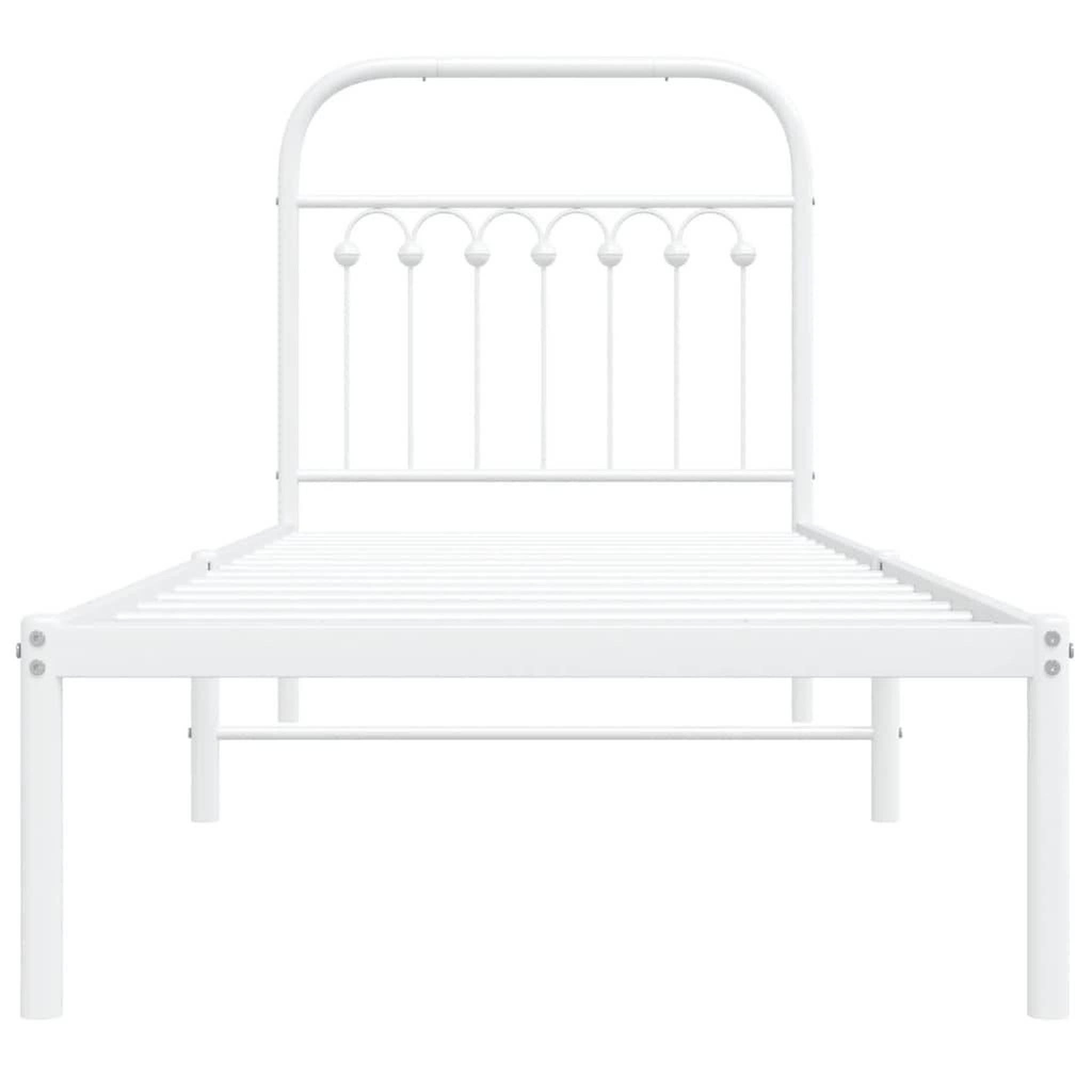Voir la diapositive 4 : VIDAXL Cadre de lit metal sans matelas avec tete de lit blanc 80x200cm