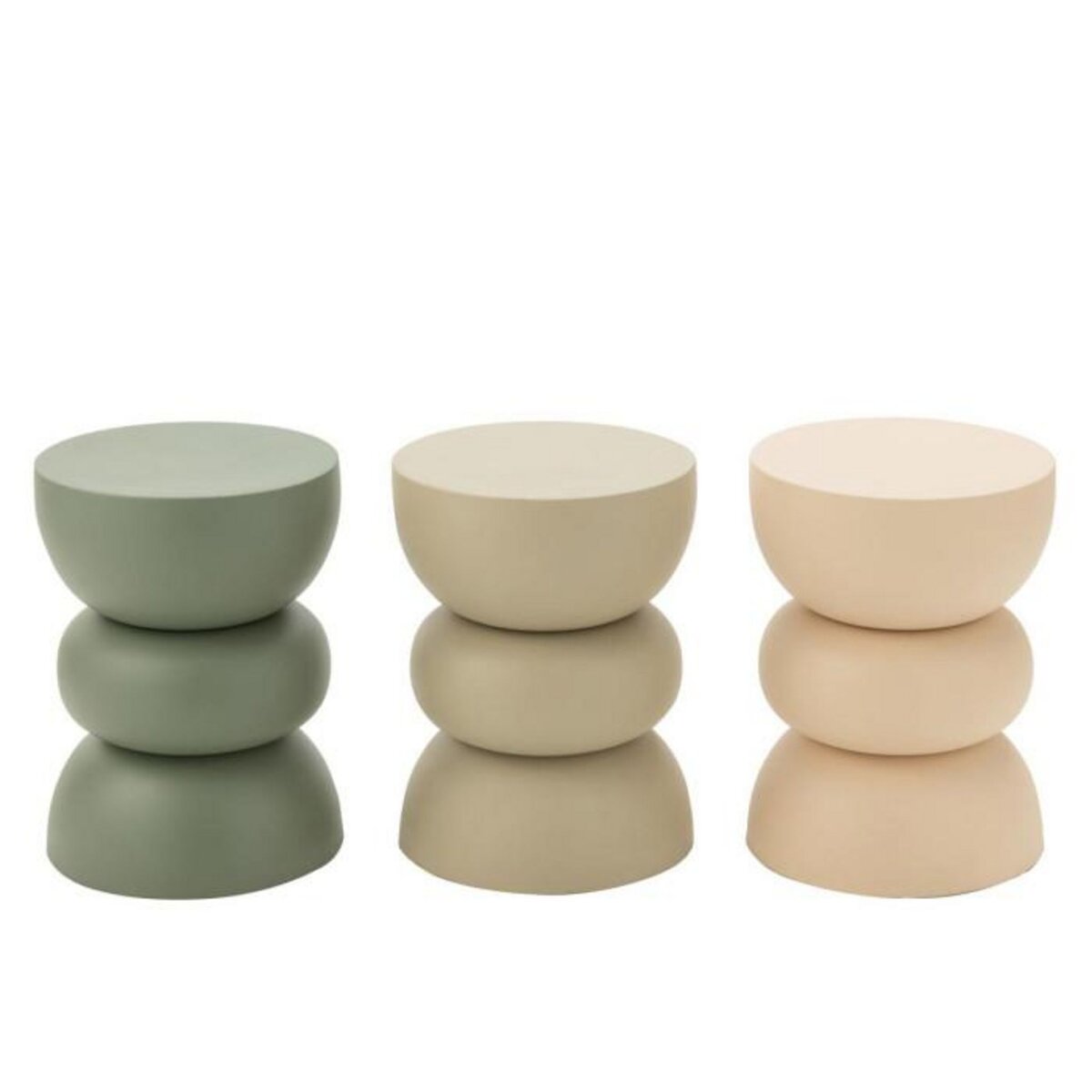 Paris Prix Table d'Apppoint Design en Métal  Lise  43cm Beige