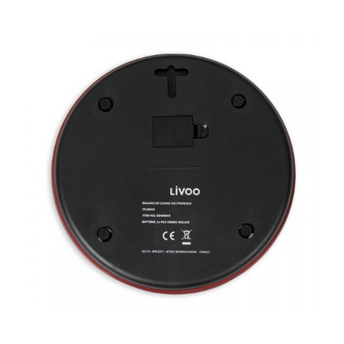 LIVOO Balance de cuisine électronique 5kg rouge chilli - DOM494R