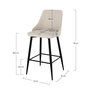 Voir la diapositive 4 : Rendez vous déco Lot de 2 chaises pour îlot central 66,5 cm en tissu beige-Pipo