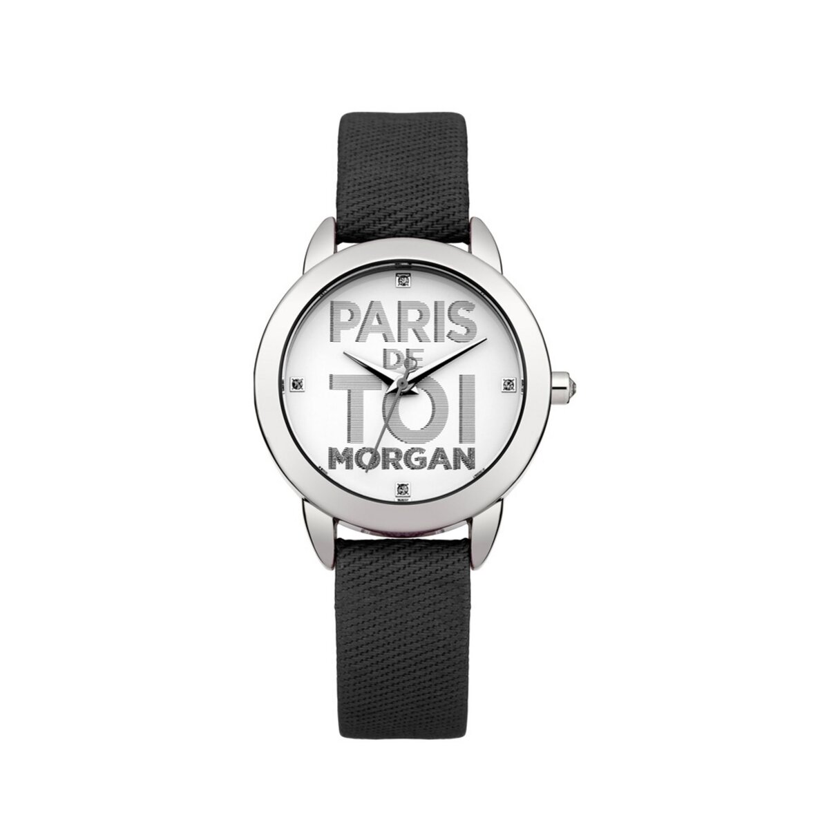 BLUE PEARLS Montre femme Morgan PARIS de TOI Bracelet Tissu Noir