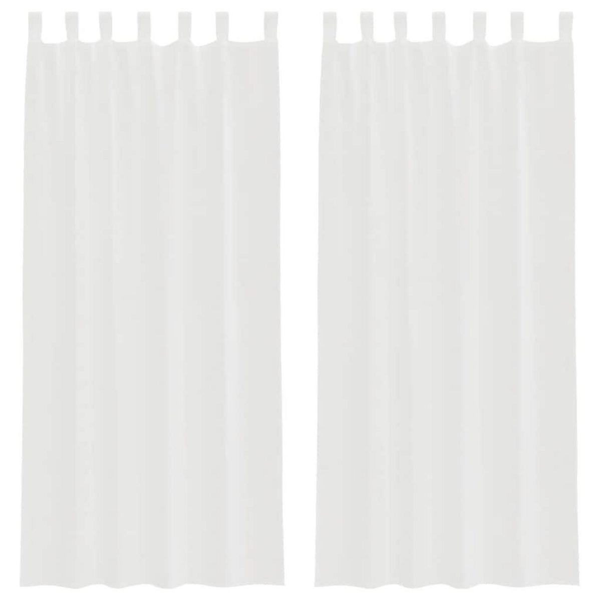 VIDAXL Rideaux en voile avec passe-tringles 2 pcs blanc