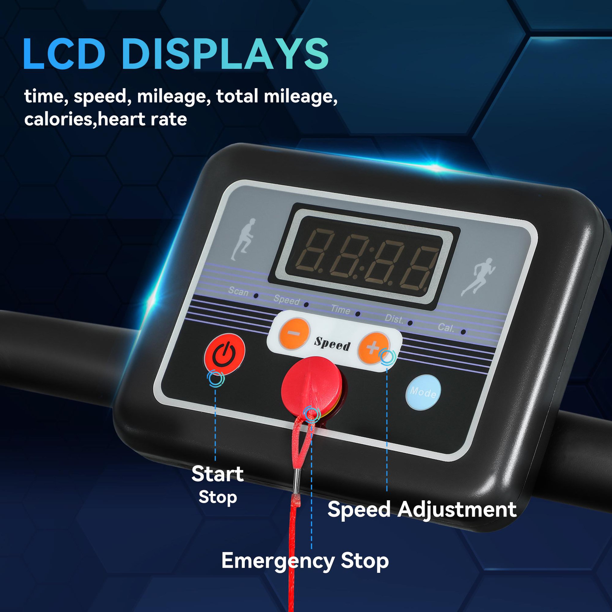 Voir la diapositive 5 : HOMCOM Tapis de course fitness électrique pliable aosom.fr x ffhandball - 500w - 1-10km/h - écran lcd multifonctions