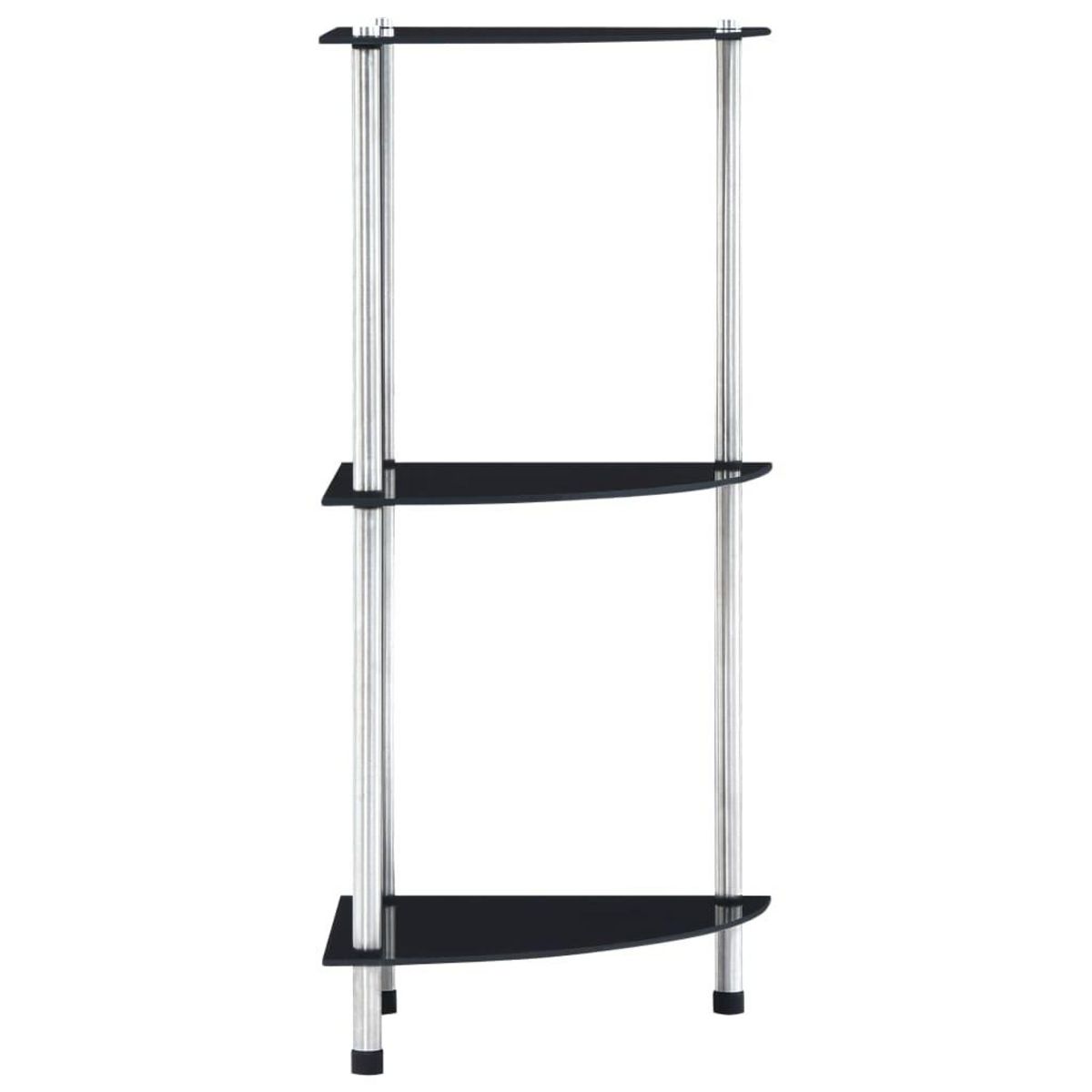 VIDAXL Etagere 3 niveaux Noir 30x30x67 cm Verre trempe