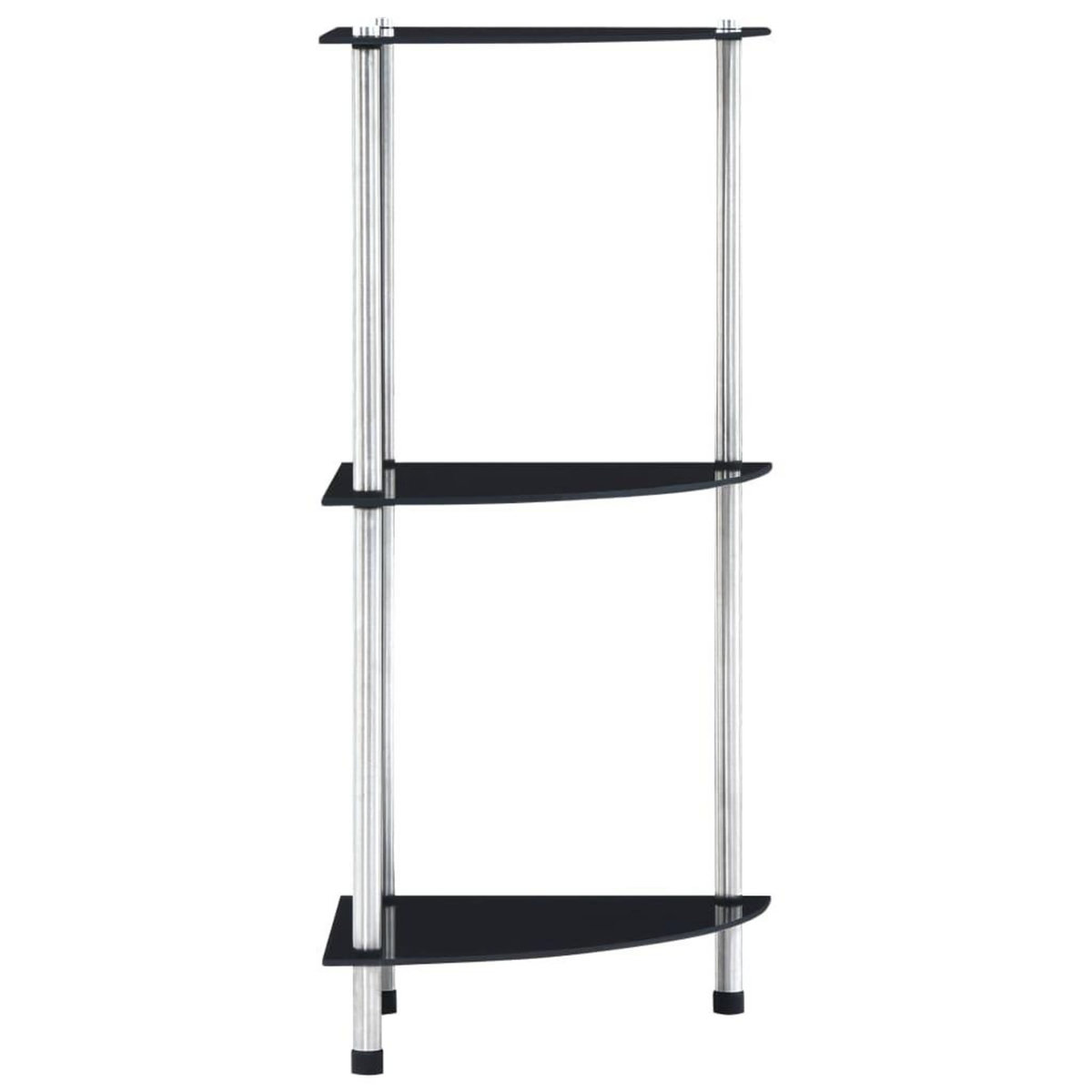 VIDAXL Etagere 3 niveaux Noir 30x30x67 cm Verre trempe