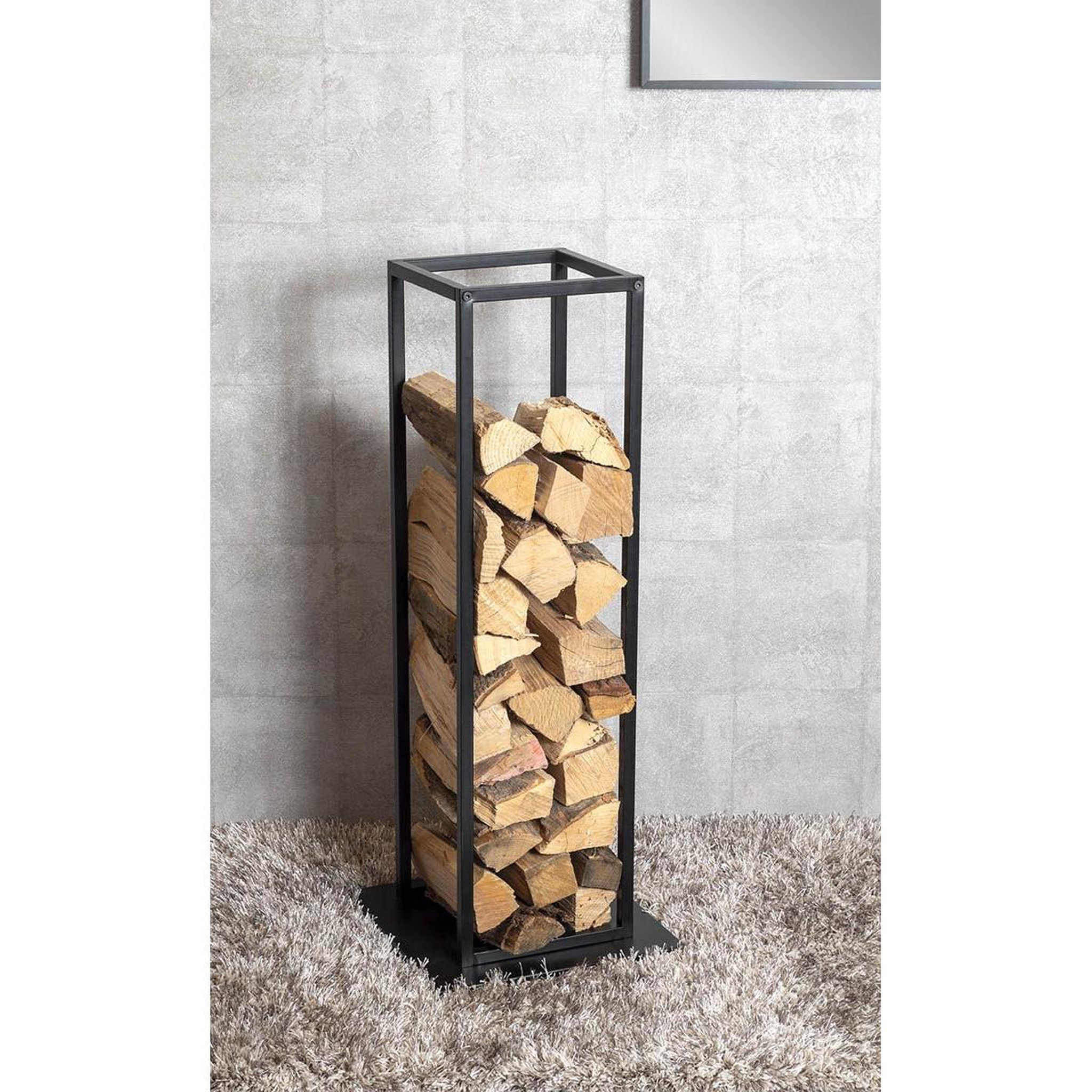 Voir la diapositive 5 : Paris Prix Range-bûches métal  gordon  85cm noir