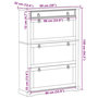 Voir la diapositive 6 : VIDAXL Armoire a chaussures  99x32x138 cm bois de pin massif