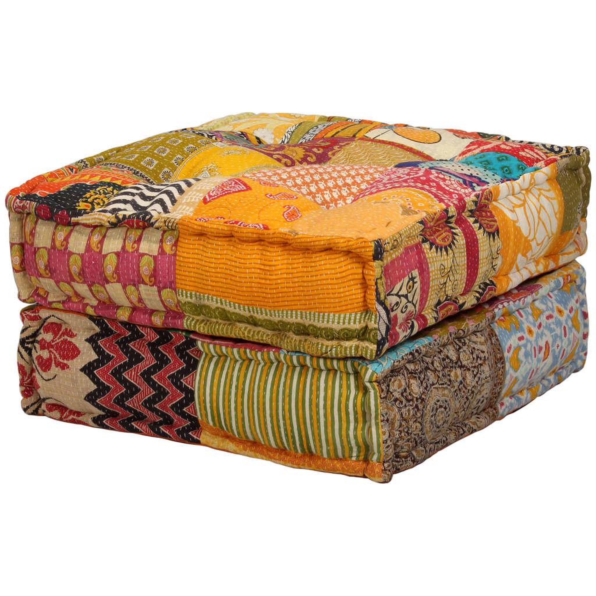 Voir la diapositive 4 : VIDAXL Pouf modulaire a 2 places Patchwork Tissu