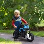 HOMCOM Moto électrique pour enfants 25 W 6 V 3 Km/h effets lumineux et sonores roulettes amovibles bleu