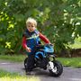 Voir la diapositive 2 : HOMCOM Moto électrique pour enfants 25 W 6 V 3 Km/h effets lumineux et sonores roulettes amovibles bleu