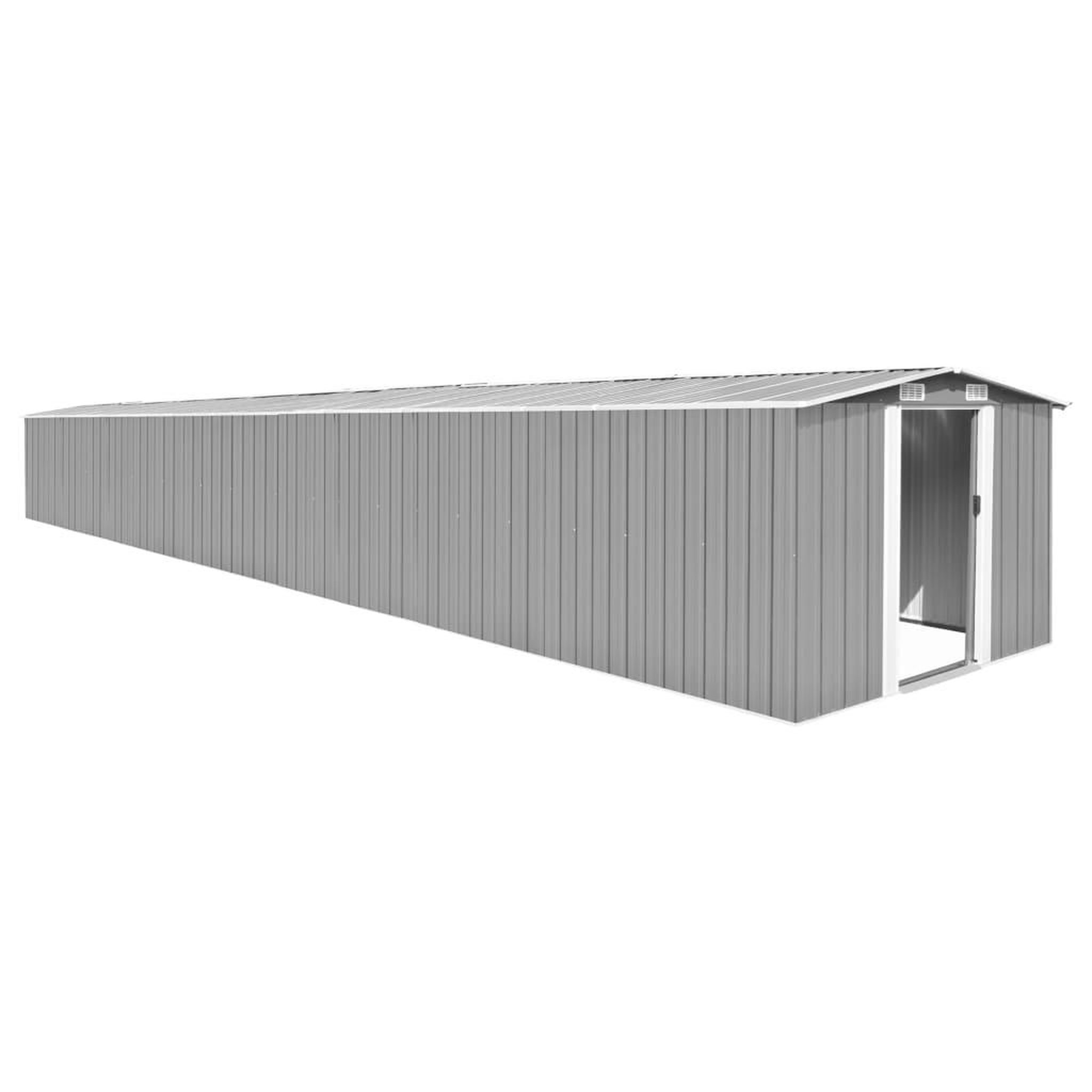 VIDAXL Abri de jardin Gris 257x990x181 cm Acier galvanise