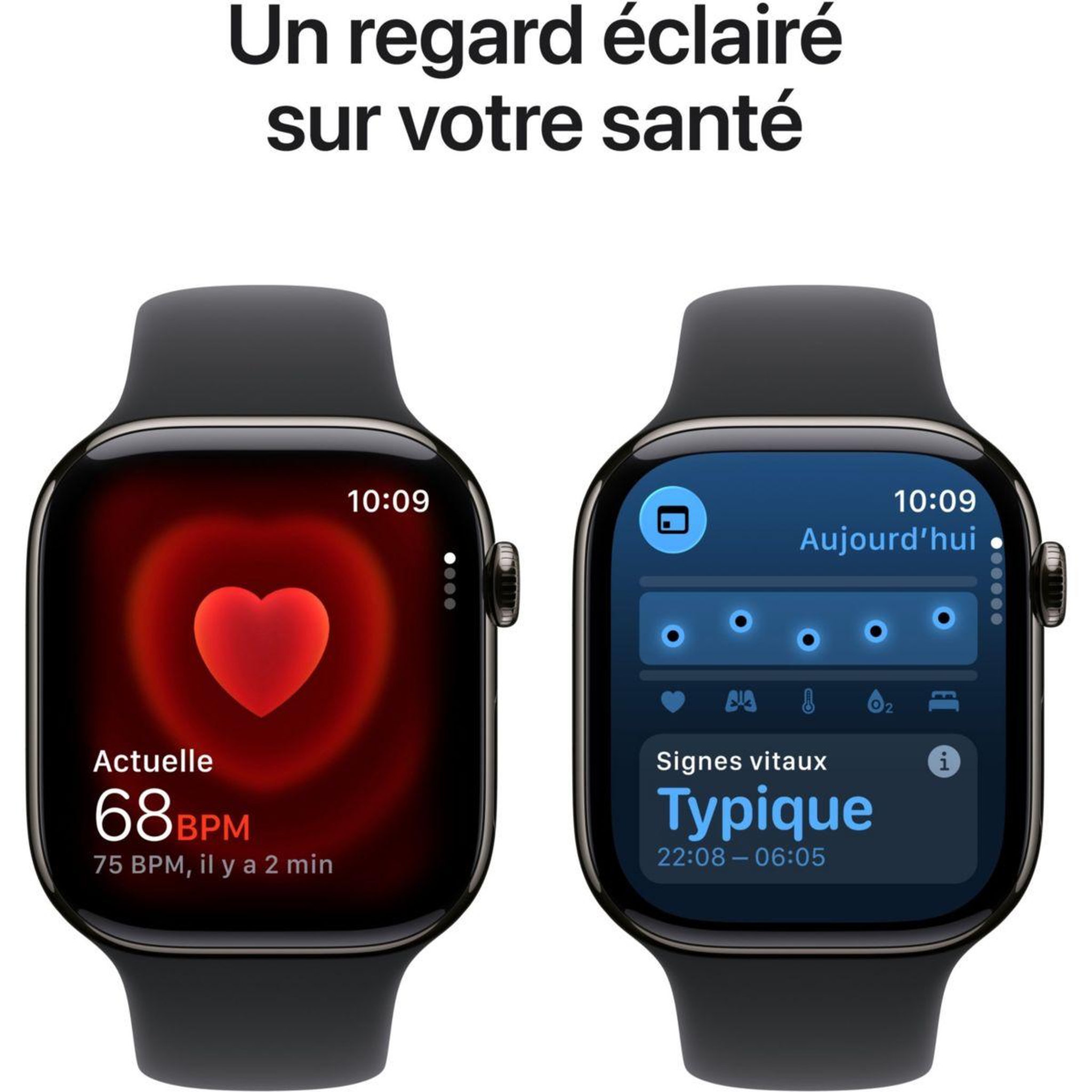 Voir la diapositive 5 : APPLE Montre connectée 42mm Tit Ardoise / Noir Serie 11 S/M Cellular