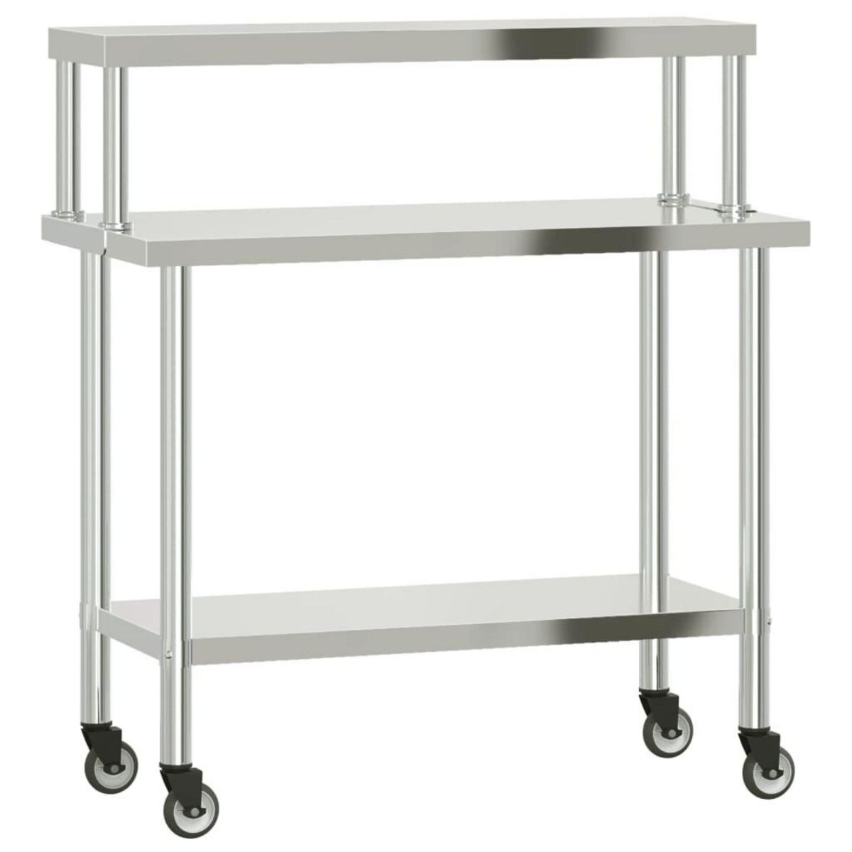 VIDAXL Table de travail de cuisine avec etagere 110x55x120 cm inox