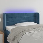 VIDAXL Tete de lit a LED Bleu fonce 83x16x78/88 cm Velours