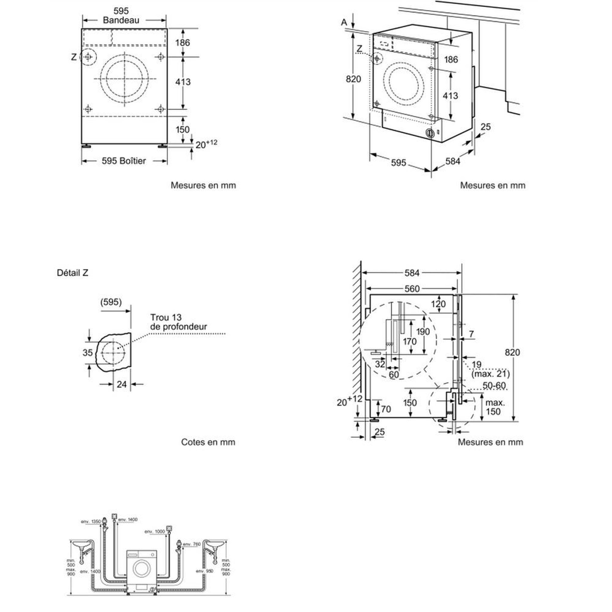 Voir la diapositive 3 : BOSCH Lave-linge séchant intégrable 7/4kg 1400 tours/min - wkd28543fr