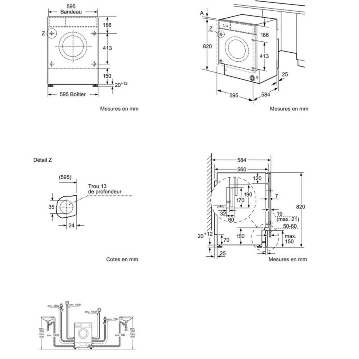 BOSCH Lave-linge séchant hublot 7/4kg 1400 tours/min - WKD28543FR