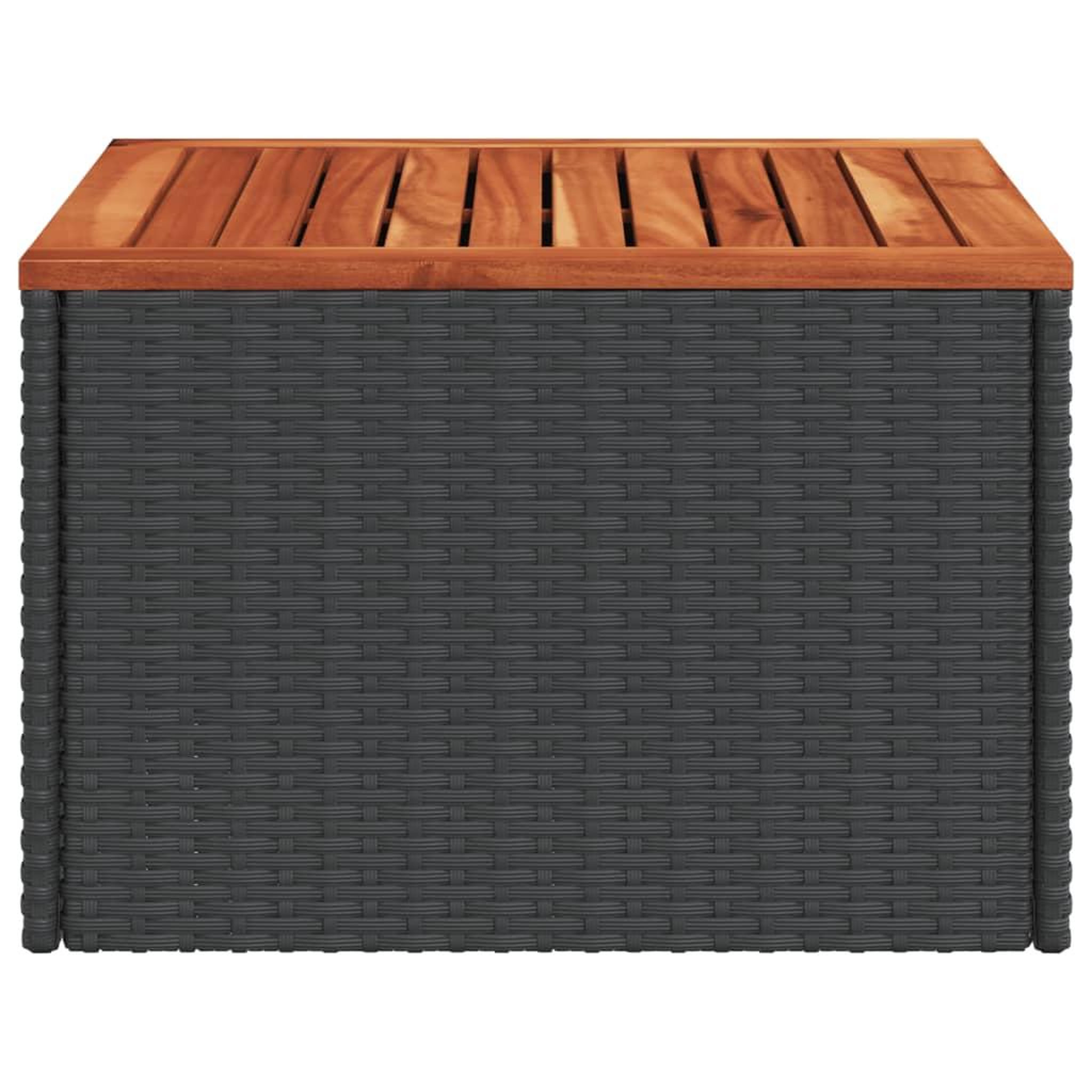 Voir la diapositive 4 : VIDAXL Table de jardin noir 55x55x37 cm resine tressee et bois acacia