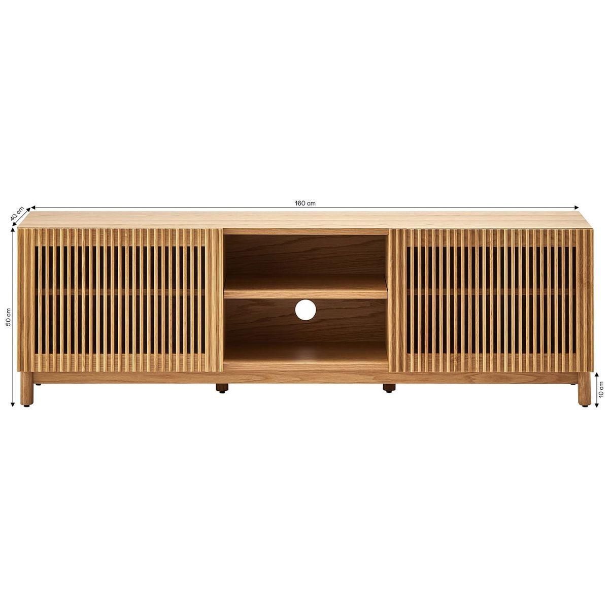 HOMIFAB Meuble TV 2 portes en bois 160 cm - Umea