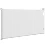 Voir la diapositive 1 : PAWHUT Barrière de sécurité chien rétractable 0-144 cm H.87 cm verrouillage auto alu PVC blanc
