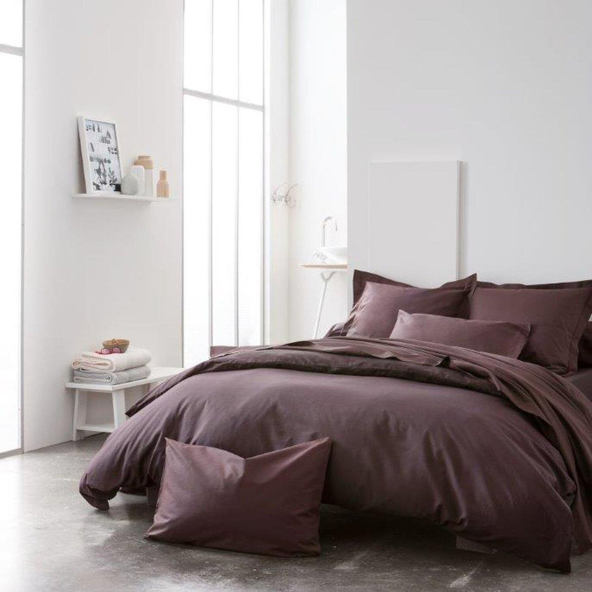 Home collection Housse de couette 100% coton uni