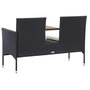 Voir la diapositive 4 : VIDAXL Banc de jardin 2places et table a the 143cm Resine tressee Noir