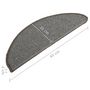 Voir la diapositive 6 : VIDAXL Tapis de marches d'escalier 15 pcs Gris 65x21x4 cm