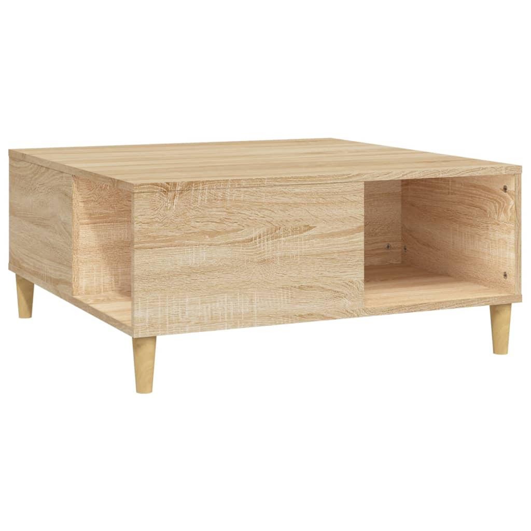 Voir la diapositive 2 : VIDAXL Table basse chene sonoma 80x80x36,5 cm bois d'ingenierie