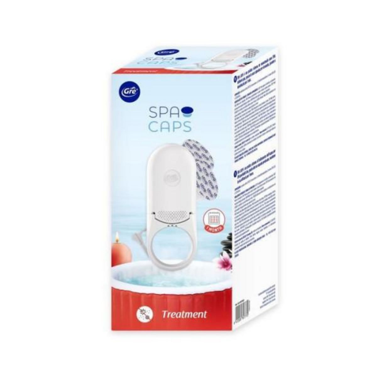 GRE GRE - Doseur SPA CAPS - Désinfection pour spa gonflable Intex ou Bestway - Sans contact avec les produits chimiques