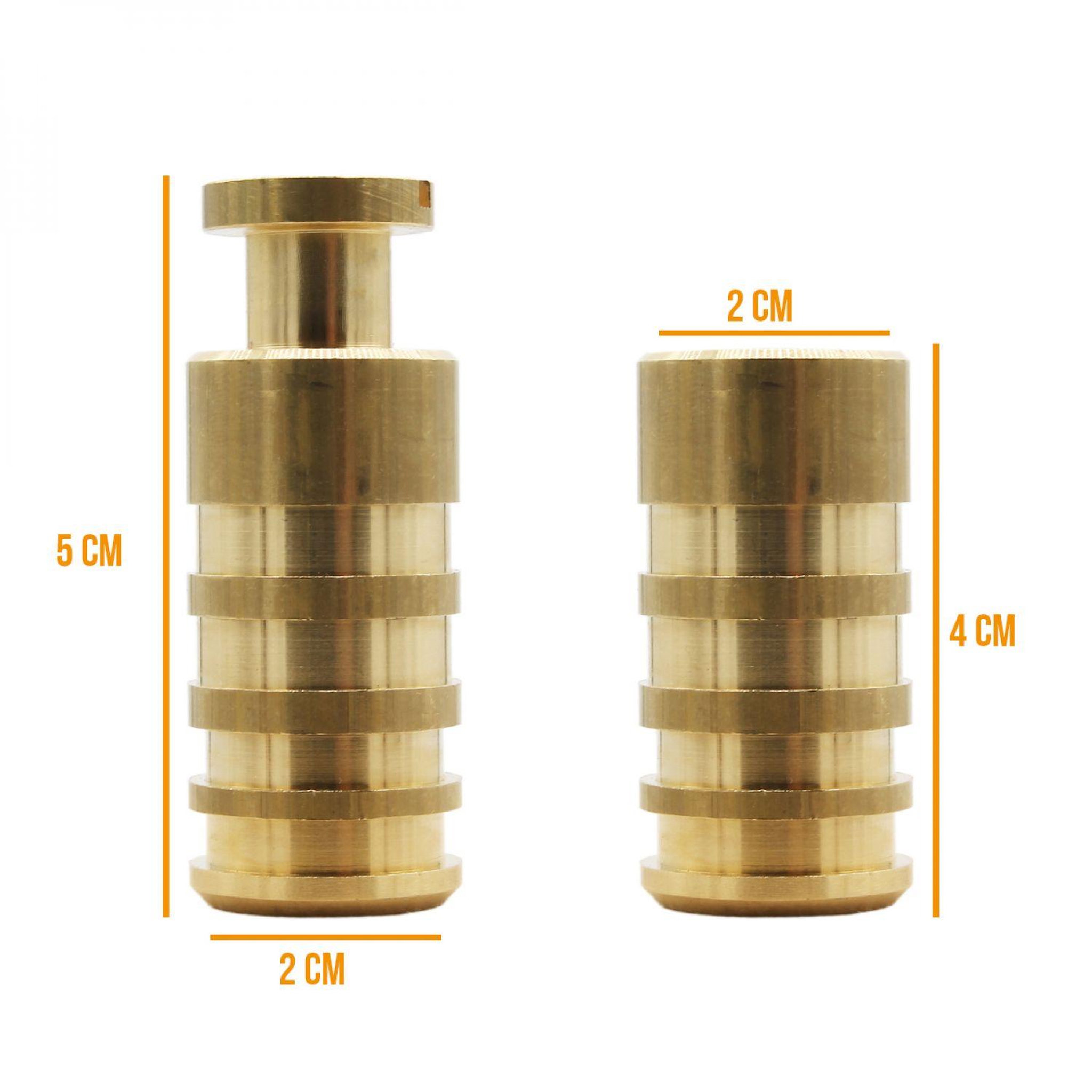 Voir la diapositive 2 : LINXOR Lot de 10 pitons escamotables en laiton - Diam 20 mm